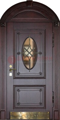 Арочная металлическая дверь с виноритом ДА-38 в Саратове