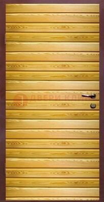 Железная дверь цвета сосна с евровагонкой ДЕ-6 в Саратове