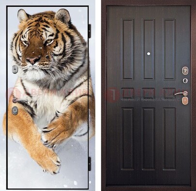 Металлическая дверь с фотопечатью тигра ДФ-1 в Саратове