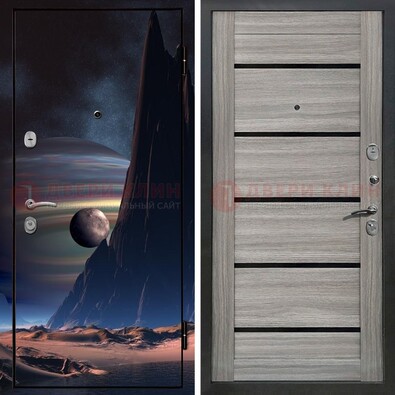Стальная дверь с фотопечатью космоса ДФ-49 в Саратове