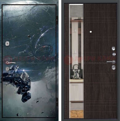 Железная дверь с фотопечатью космической фантастики ДФ-51 в Саратове