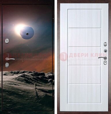 Стальная дверь с фотопечатью планет ДФ-8 в Саратове