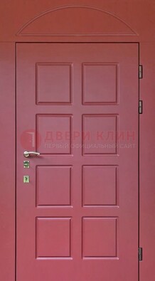 Красная стальная дверь с верхней фрамугой ДФГ-13 в Саратове