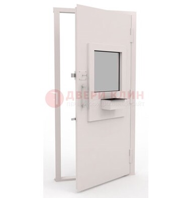 Белая металлическая дверь в кассу с нитроэмалью ДКС-4 в Саратове