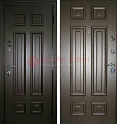 Темная металлическая дверь с МДФ ДМ-136 в квартиру в Саратове