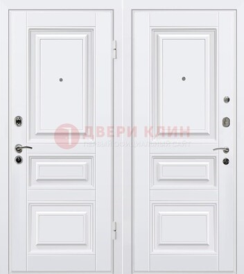 Белая металлическая дверь с МДФ ДМ-179 в Саратове