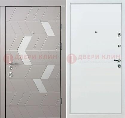 Светлая металлическая дверь с терморазрывом и МДФ панелью ДМ-190 в Саратове
