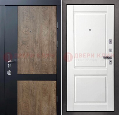 Черно-коричневая входная дверь с терморазрывом и МДФ ДМ-192 в Саратове