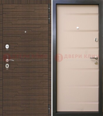 Коричневая  железная дверь c фрезерованной МДФ ДМ-248 в Саратове