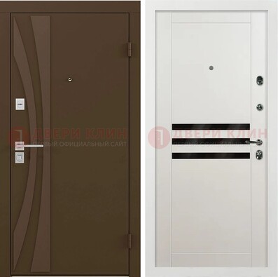 Стальная коричневая дверь с МДФ панелями ДМ-293 в Саратове