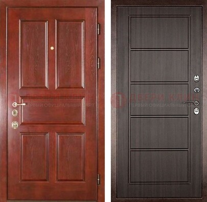 Красная металлическая дверь с МДФ в квартиру ДМ-387 в Саратове