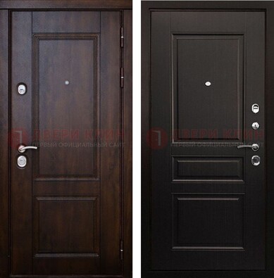 Классическая железная дверь с темными МДФ панелями ДМ-390 в Саратове