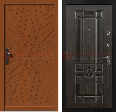 Железная дверь МДФ с узором в квартиру ДМ-428 в Саратове