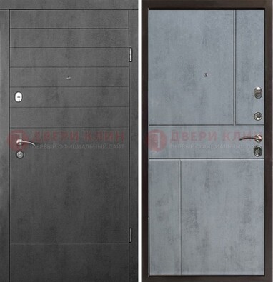 Серая железная дверь с МДФ в стиле хайтек ДМ-446 в Саратове