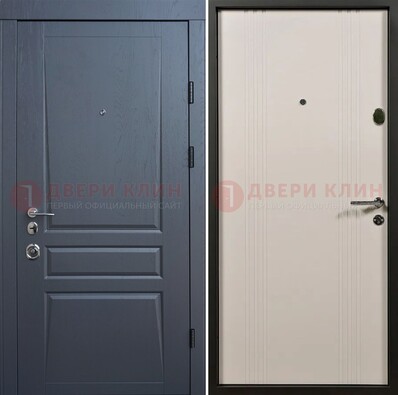 Темно-серая стальная дверь с МДФ хайтек ДМ-481 в Саратове