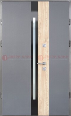 Полуторная металлическая дверь с МДФ ДМ-503 в Саратове