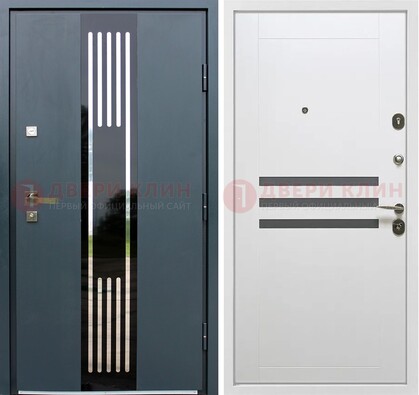 Темная квартирная дверь с разными МДФ ДМ-504 в Саратове