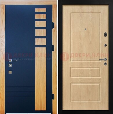 Двухцветная железная дверь с МДФ в квартиру ДМ-511 в Саратове