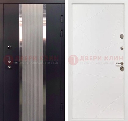 Темная металлическая дверь в квартиру МДФ с двух сторон ДМ-512 в Саратове