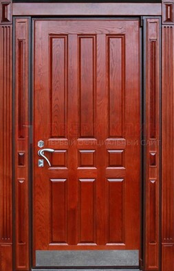 Красная входная дверь для улицы с МДФ ДМ-532 в Саратове
