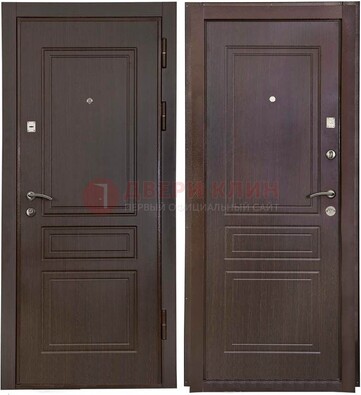Антивандальная коричневая железная дверь с МДФ ДМ-61 в Йошкар-Оле