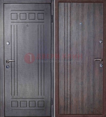 Темная стальная дверь с МДФ с рисунком ДМ-83 в Саратове