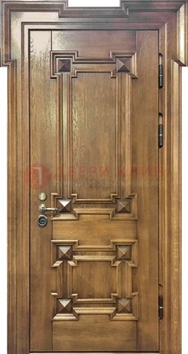 Филенчатая железная дверь с массивом дуба ДМД-56 в Саратове
