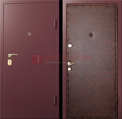 Бордовая железная дверь с нитроэмалью ДН-1 в Саратове