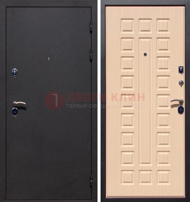 Черная стальная дверь с порошковым окрасом МДФ внутри ДП-102 в Саратове
