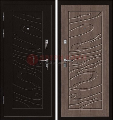 Темная железная дверь с порошковым окрасом ДП-127 в Саратове
