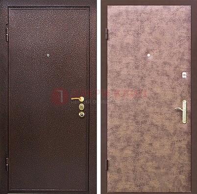 Коричневая входная дверь с порошковым покрытием ДП-147 в Саратове