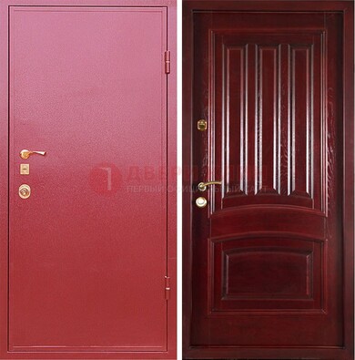 Красная металлическая дверь с порошковым напылением ДП-165 в Саратове
