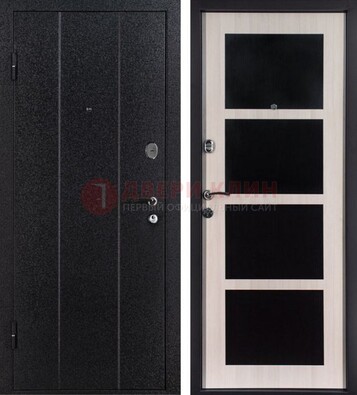 Черная металлическая дверь с порошковым напылением ДП-176 в Саратове
