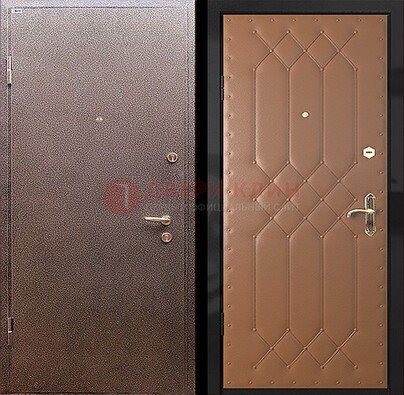 Коричневая металлическая дверь с порошковым окрасом ДП-22 в Саратове