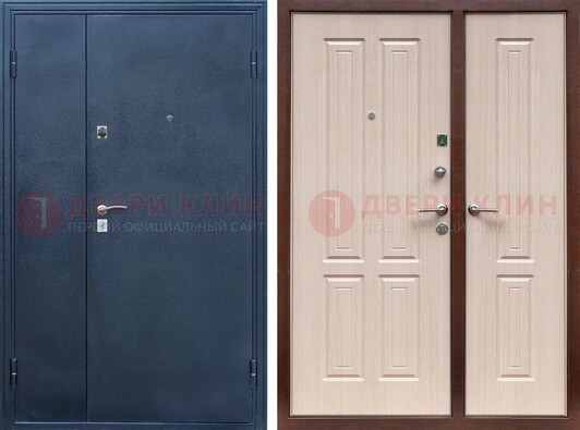Двустворчатая стальная дверь с порошковым напылением и МДФ ДП-239 в Саратове