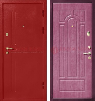 Красная входная дверь с порошковым напылением ДП-240 в Саратове