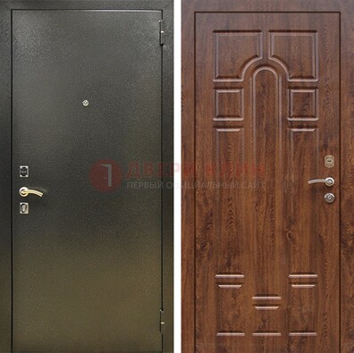 Металлическая дверь Темное серебро с порошковым покрытием и МДФ ДП-271 в Саратове