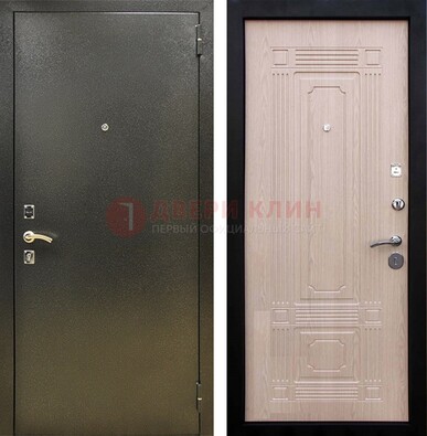 Входная темно-серая дверь с порошковым напылением и МДФ ДП-273 в Саратове
