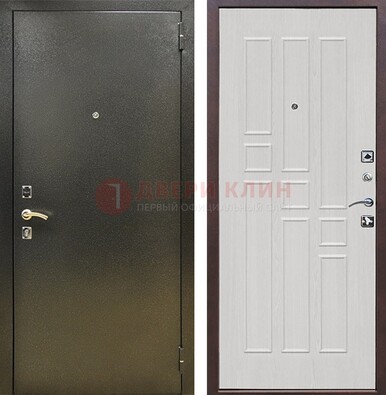 Входная дверь Темное серебро с порошковой отделкой и терморазрывом МДФ ДП-282 в Петрозаводске
