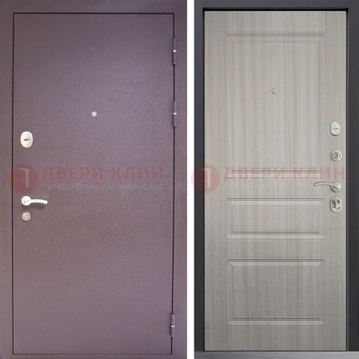 Темная стальная дверь с порошковым окрасом и МДФ ДП-310 в Саратове