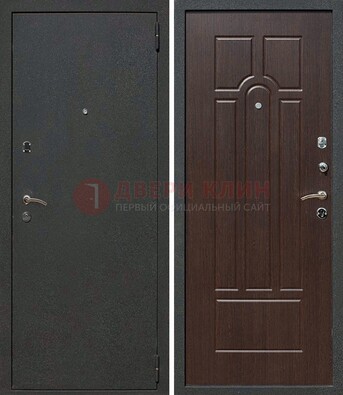 Черная металлическая дверь с порошковым окрасом ДП-47 в Саратове