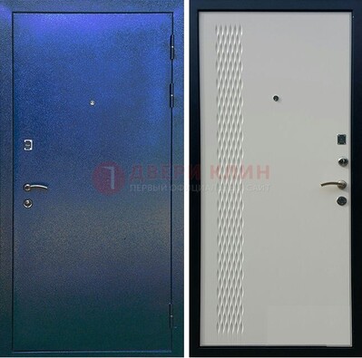 Синяя железная дверь с порошковым напылением ДП-49 в Саратове
