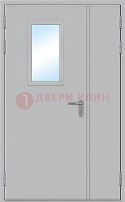 Белая входная техническая дверь со стеклянной вставкой ДПП-10 в Саратове