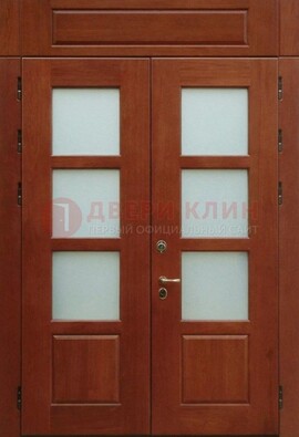 Металлическая парадная дверь со стеклом ДПР-69 для загородного дома в Саратове