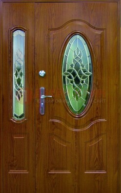 Парадная дверь со стеклянными вставками ДПР-73 для дома в Голицино