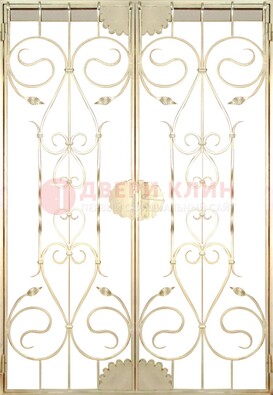 Золотая железная решетчатая дверь ДР-1 в Саратове