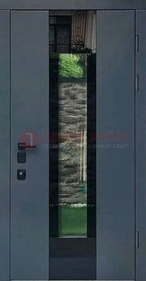 Современная дверь со стеклом для коттеджа ДС-40 в Саратове