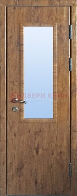 Стальная дверь с МДФ и стеклом для частного дома ДС-49 в Саратове