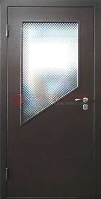 Стальная дверь со стеклом ДС-5 в кирпичный коттедж в Саратове