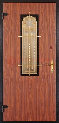 Дополнительная дверь со стеклом и золотой ковкой ДСК-16 в Орле